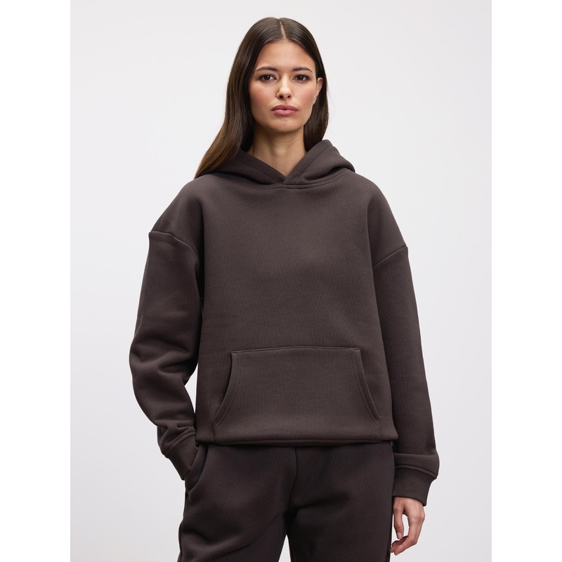 Womens Relaxed Hoodie in Brown XXS (4) Brown Relaxed