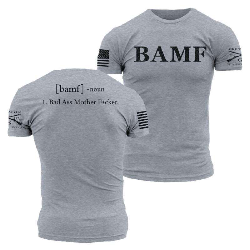 BAMF T-Shirt – Dark Heather Gray Small