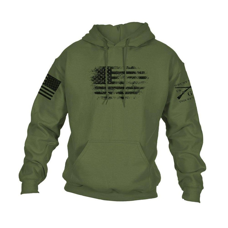 Vintage American Hoodie – Military Green Small