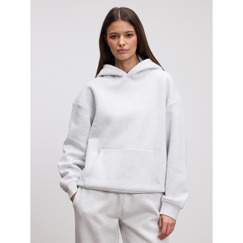 Womens Relaxed Hoodie in Marl Grey XXS (4) Marl Grey Relaxed