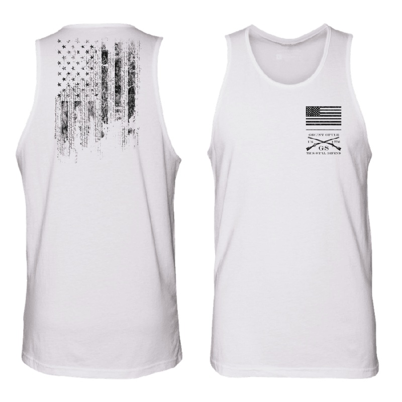 1776 Flag Tank – White Small