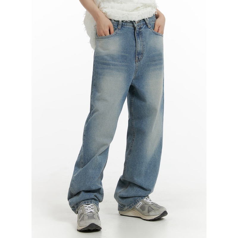 Denim Straight Leg Jeans CM405 Light blue S