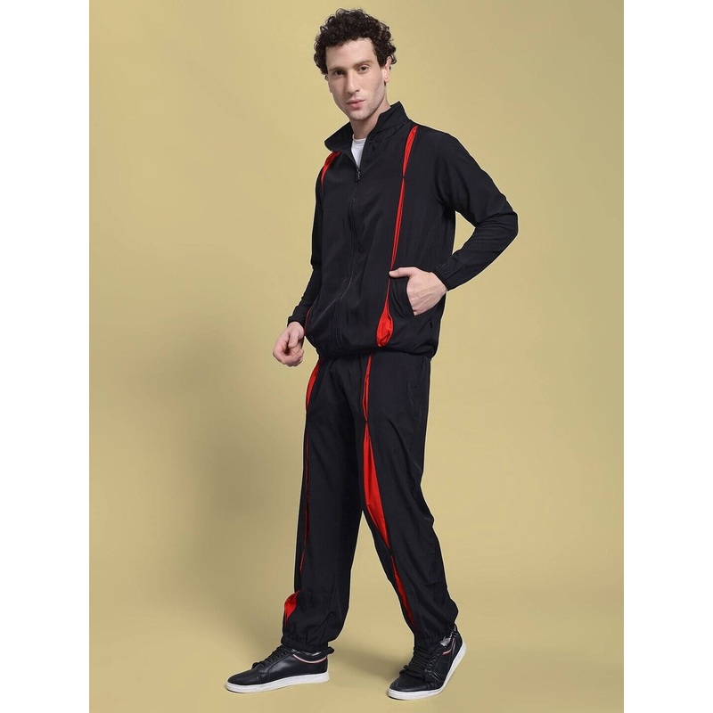 UNISON RELAXED FIT CO-ORD SET BLACK RED XS