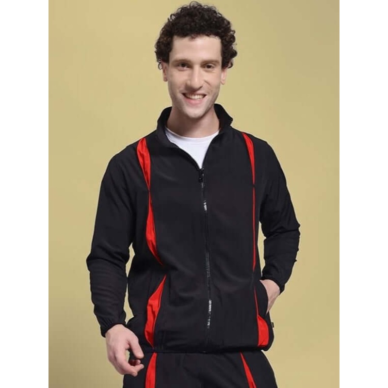 UNISON RELAXED FIT JACKET BLACK RED XS