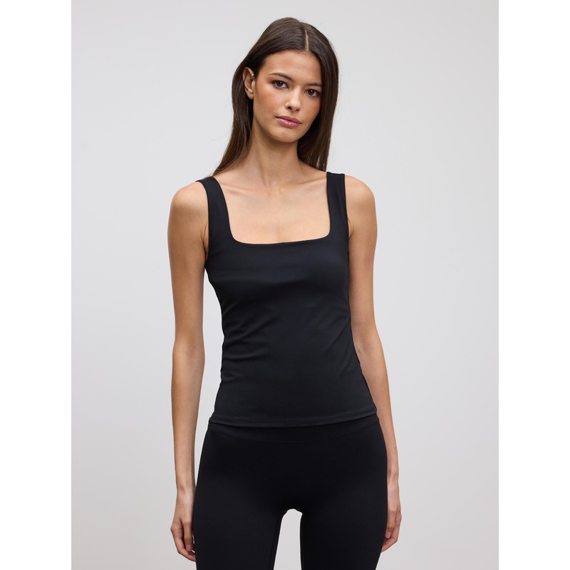 Womens Active Square Neck Vest in Black XXS (4) Black Active