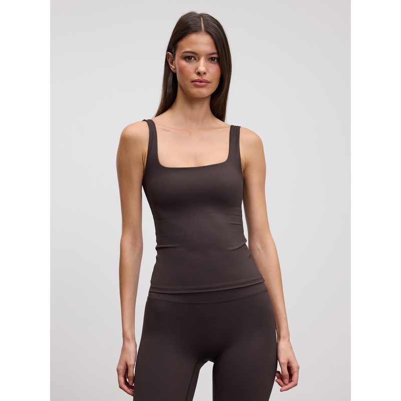 Womens Active Square Neck Vest in Brown XXS (4) Brown Active