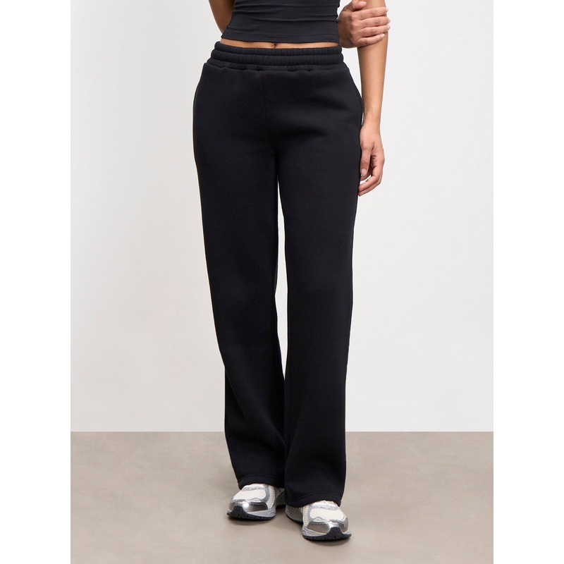 Womens Neoprene Straight Leg Jogger in Black XXS (4) Black Interlock