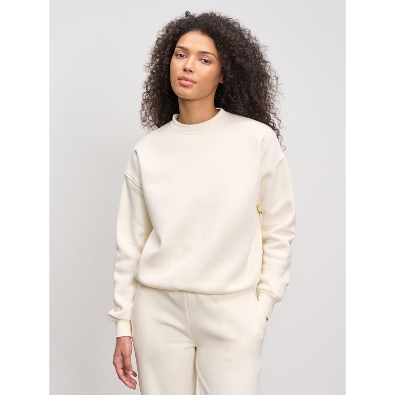 Womens Neoprene Sweatshirt in Ecru XXS (4) Ecru Interlock