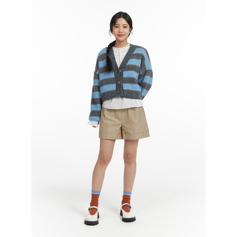 Basic Folded Shorts OF419 Beige S