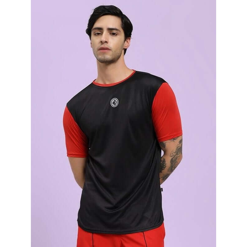 CHAMPION ZONE REGULAR FIT T-SHIRT BLACK RED XS