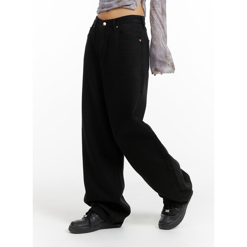 Cotton Baggy Trousers CF420 Black S