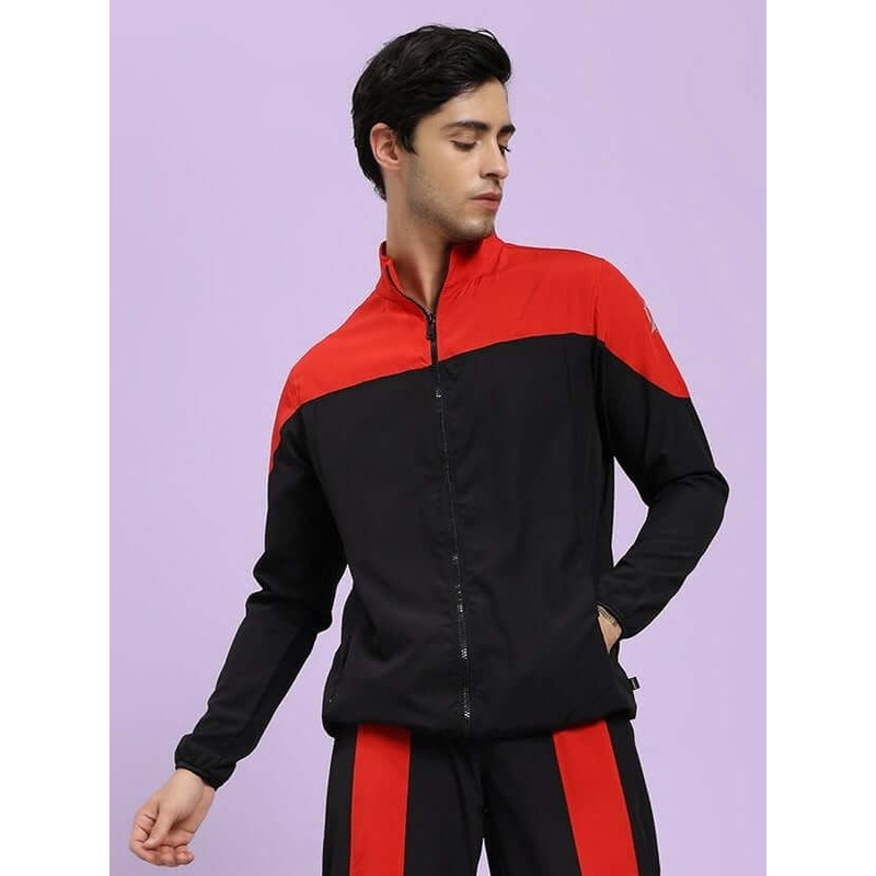 POWER BLOCK RELAXED FIT JACKET BLACK RED XS