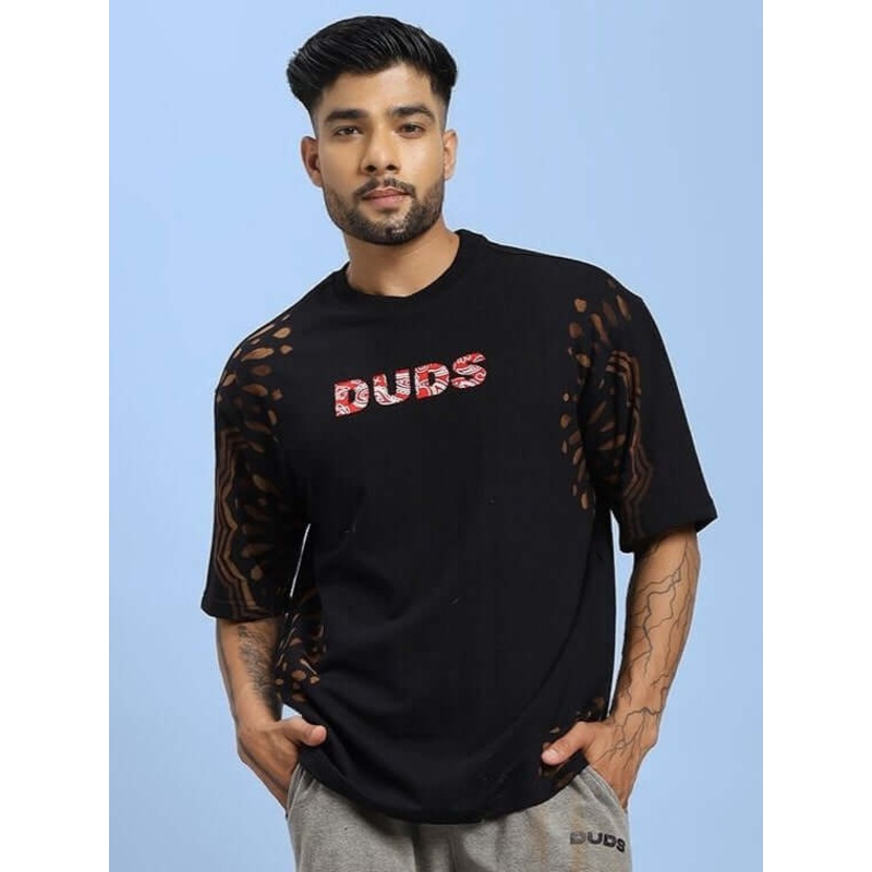 SHADOW SWIRL TIE-DYE T-SHIRT BLACK XS