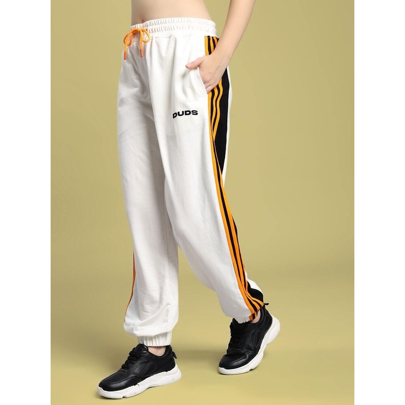 WOMEN COMFORT FLEX STRIPE JOGGER OFF-WHITE XS