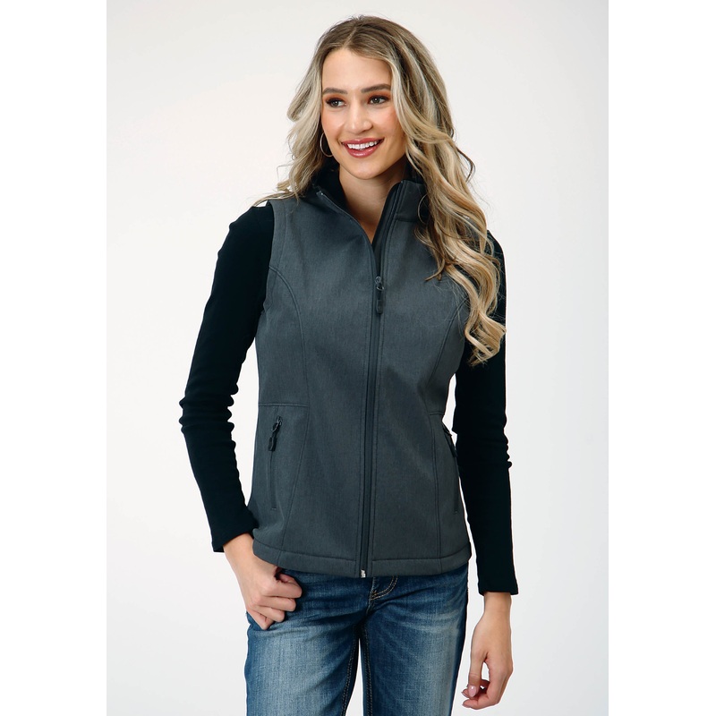 Womens Tech  Heather Grey Soft Shell Vest XS