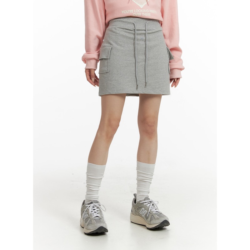 Cargo Sweat Mini Skirt CF415 Gray S/M