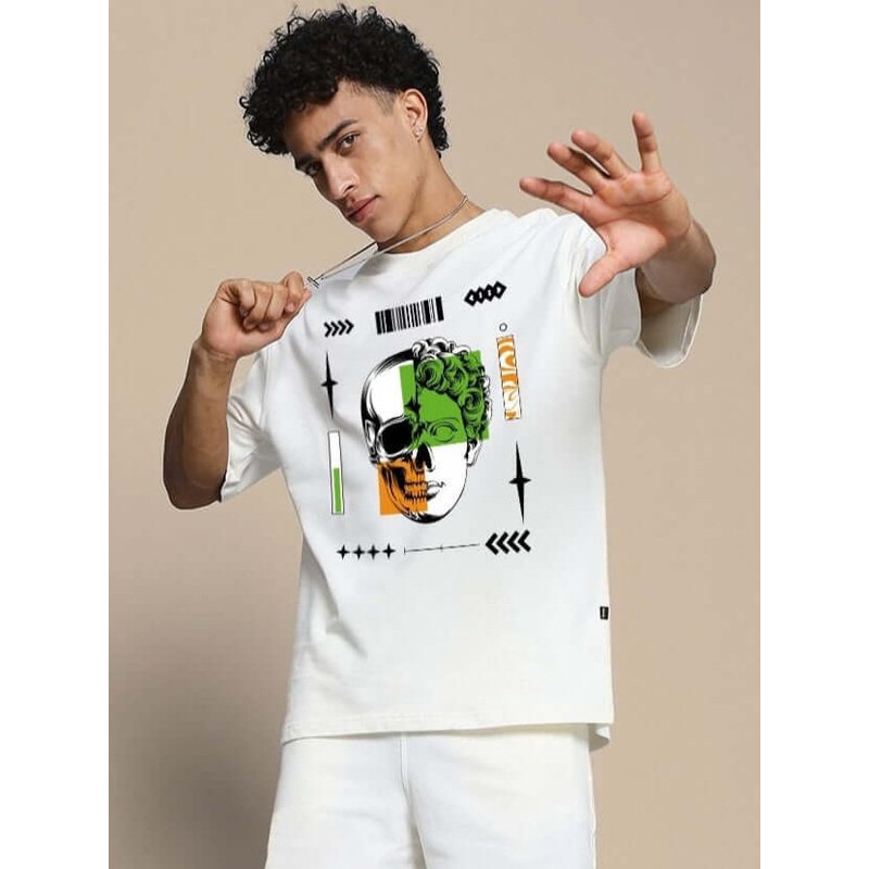NEO CLASSIC SKULL OVER-SIZED T-SHIRT OFF WHITE XS