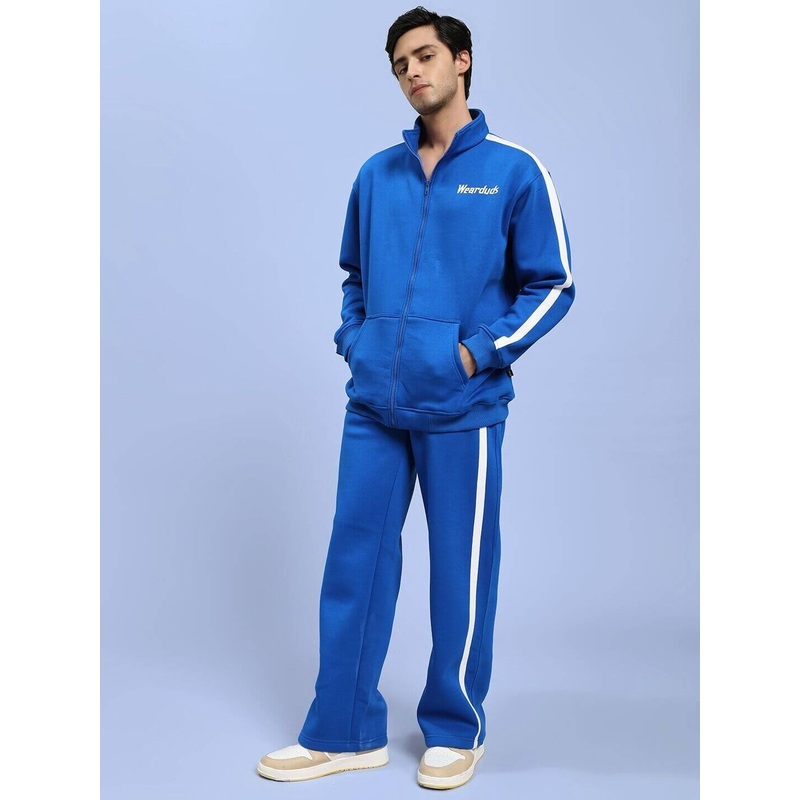 RAPID STRIDE ROYAL BLUE COTTON FLEECE CO-ORD SET XS