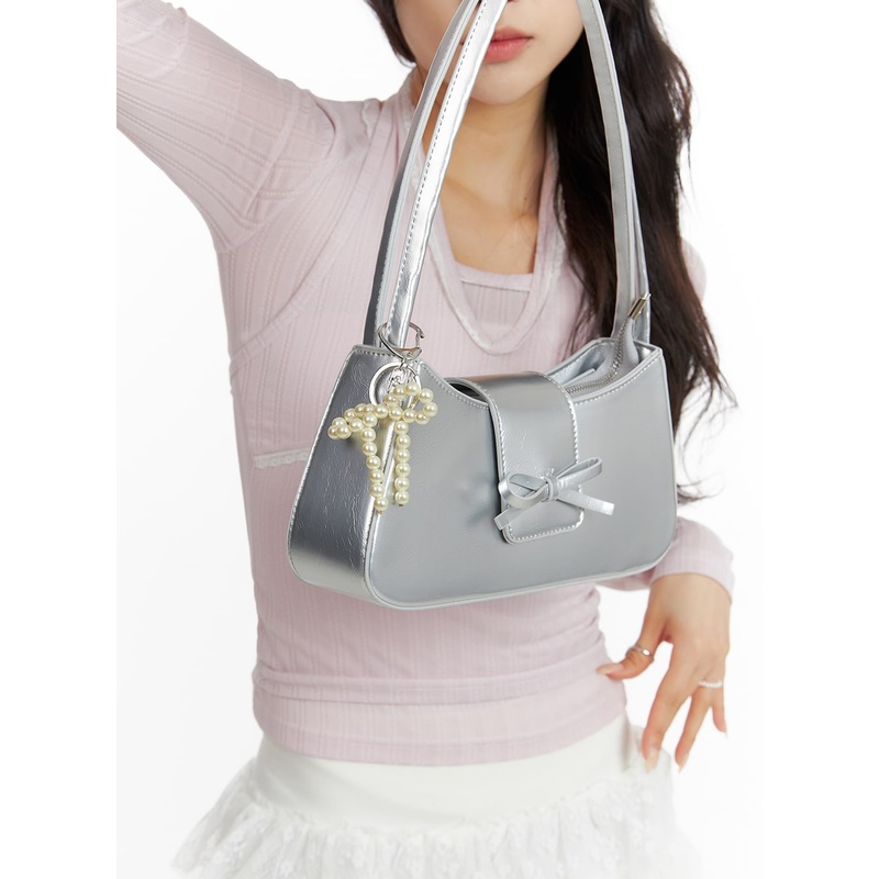 Ribbon Beads Keychain CF414 Light beige One Size