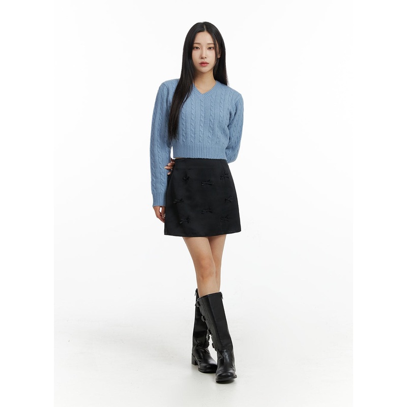 Ribbon Detailed Skort CF416 Black S/M