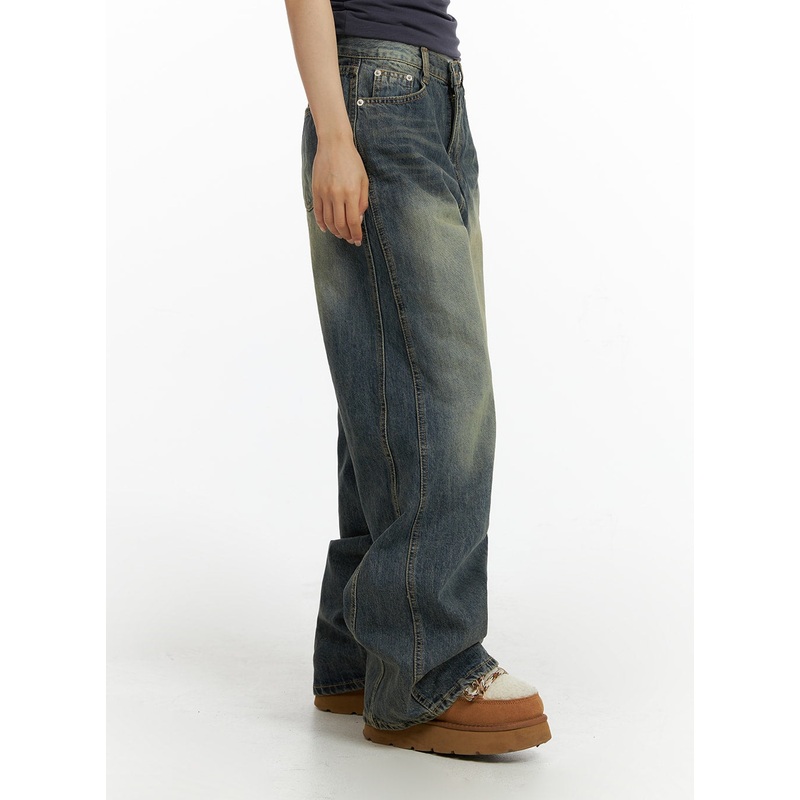 Washed Baggy Jeans CF416 Dark blue S