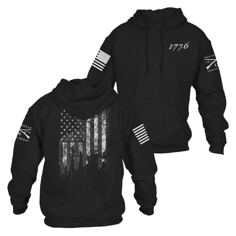 1776 Flag Hoodie – Black Small