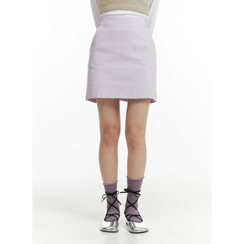 Basic Mini Skirt OF408 Light purple S