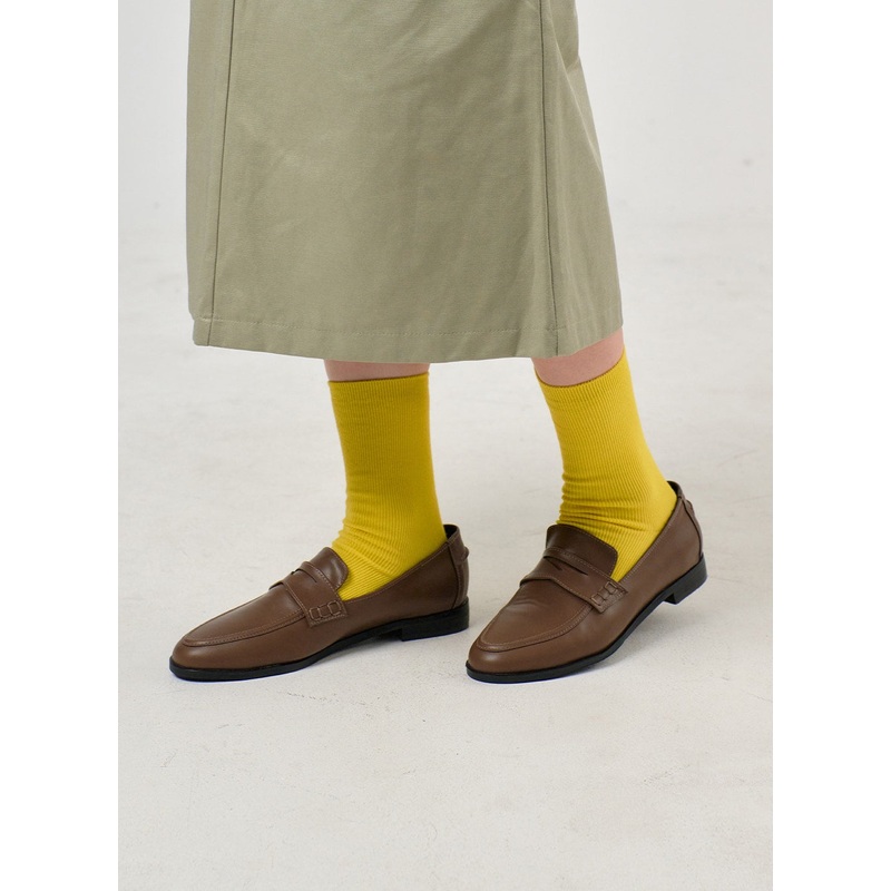 Basic Vivid Color Socks OF406 Yellow One Size