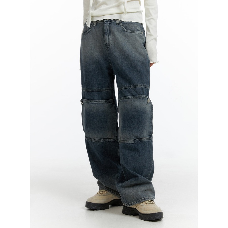 Denim Wide Leg Jeans CF408 Dark blue S