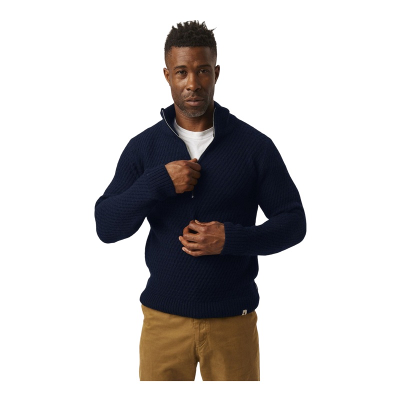 Peregrine Birchall Quarter Zip Jumper Navy Medium