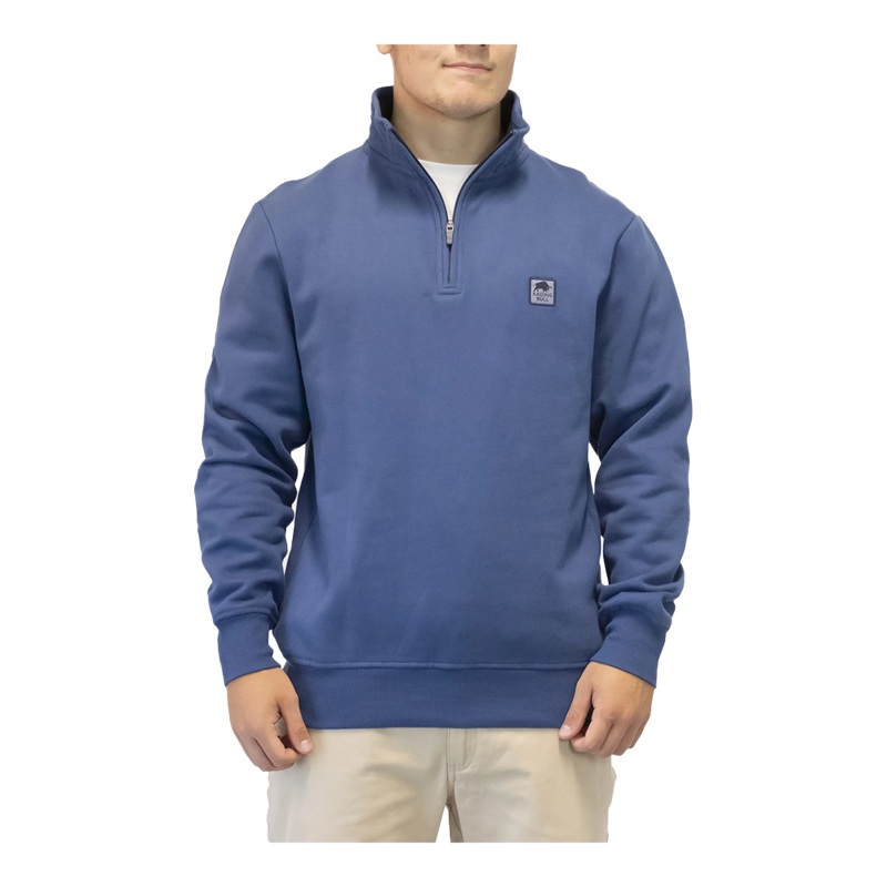 Raging Bull Badge Quarter Zip Sweat Mid Blue 3 X-Large