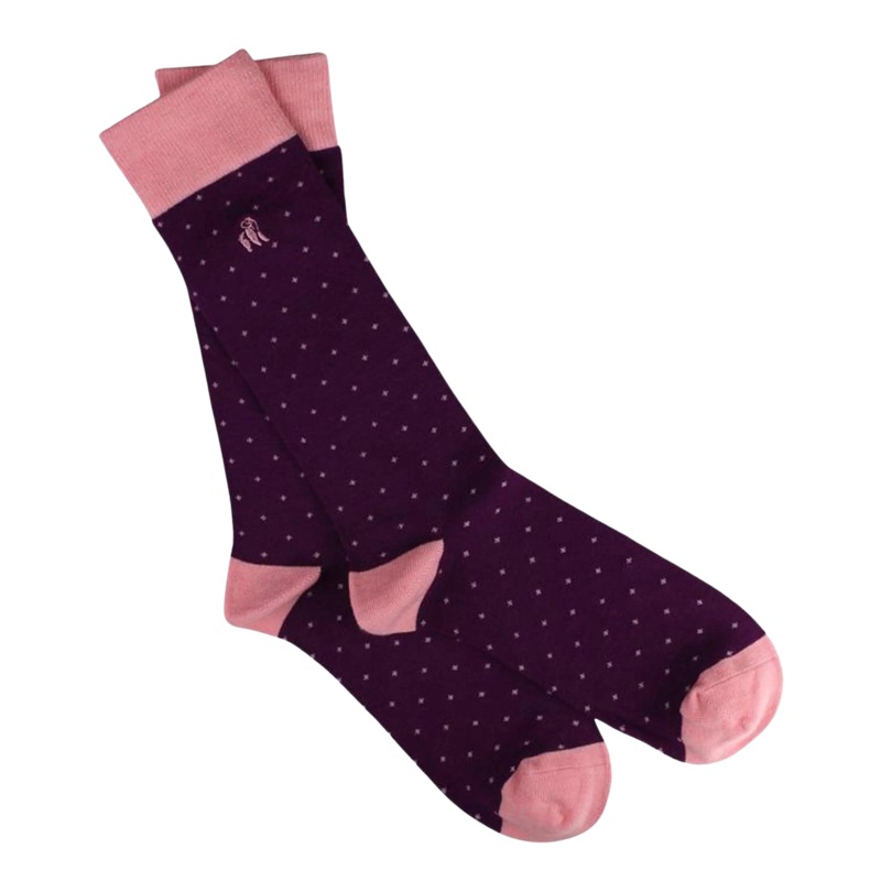 Swole Panda Spotted Bamboo Socks Spotted Purple 7-11