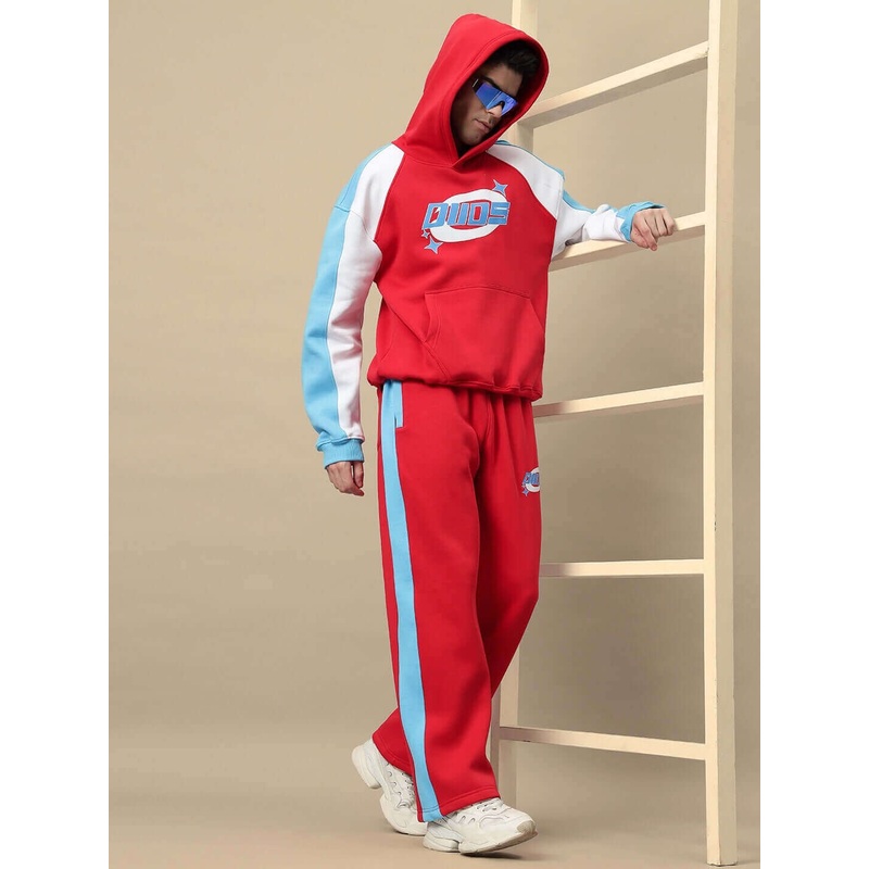 TRUNKIT FLEECE COLORBLOCK CO-ORD RED XS