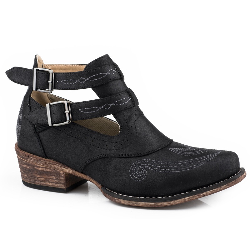 Womens All Over Vintage Black Shorty Boot 5 R