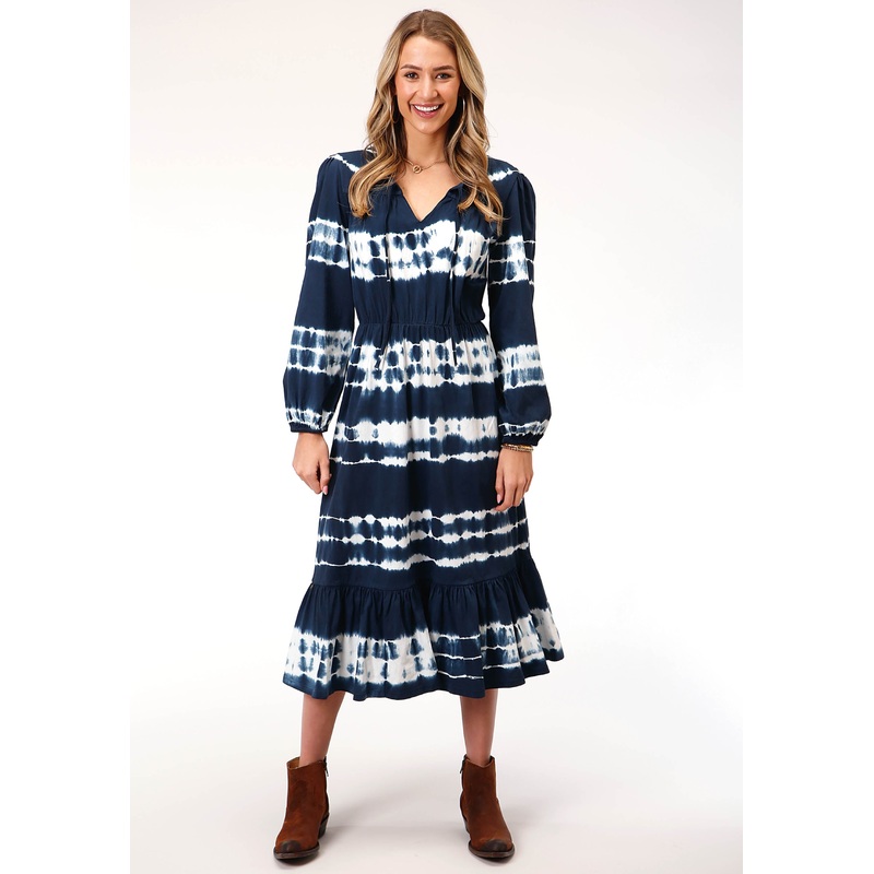 Womens Sleeveless Indigo Knit Tie Dye Cotton Jersey Dress XS