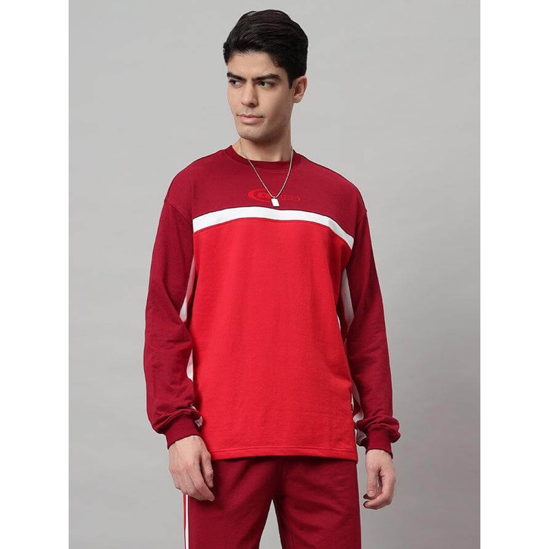 ZEST OVERSIZED COTTON SWEATSHIRT RED XS