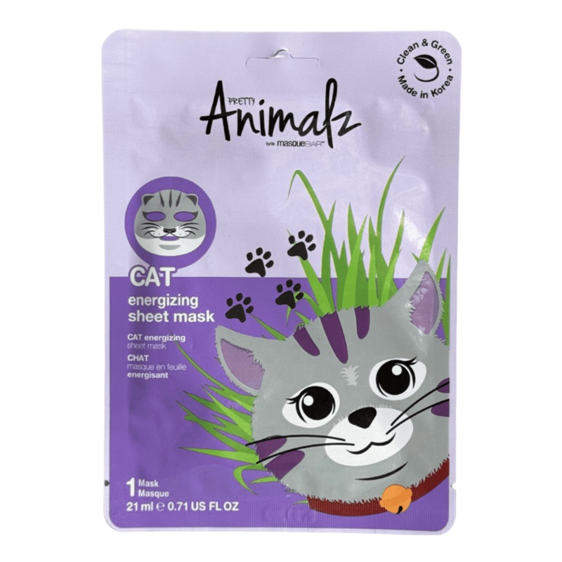 Aroma Home Pretty Animalz Sheet Mask Cat One Size