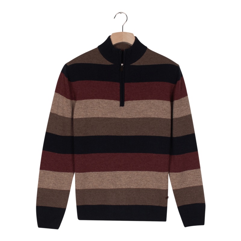 Baileys Striped Lambswool 1/4 Zip Multi Medium
