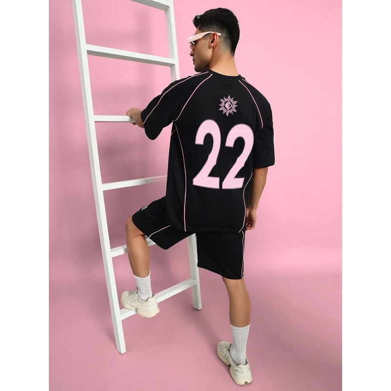 GLARE COTTON TERRY CO-ORD SET BLACK XS