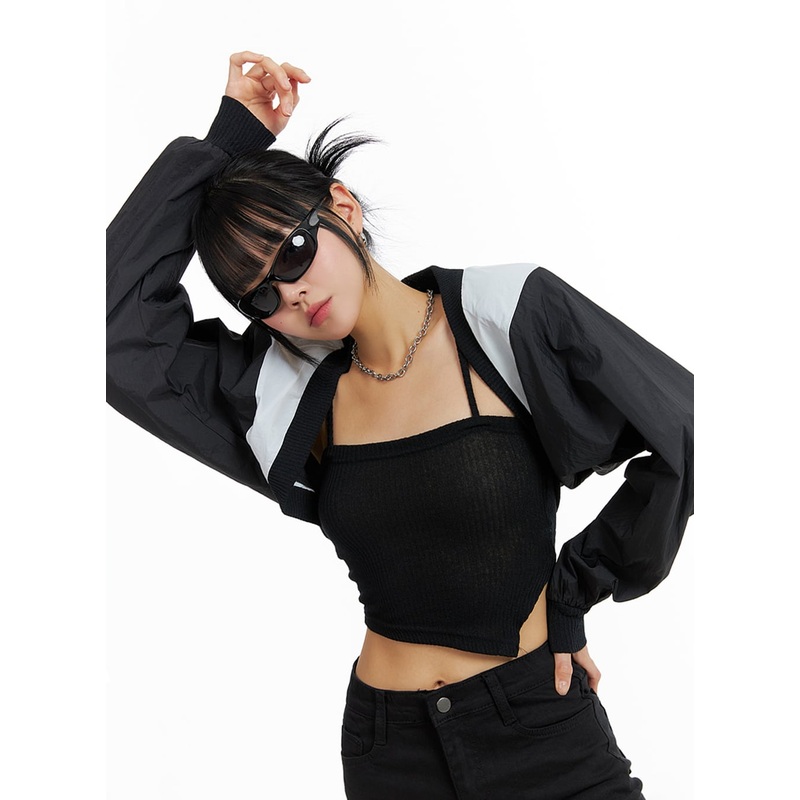 Nylon Bolero Top IF402 Black S/M