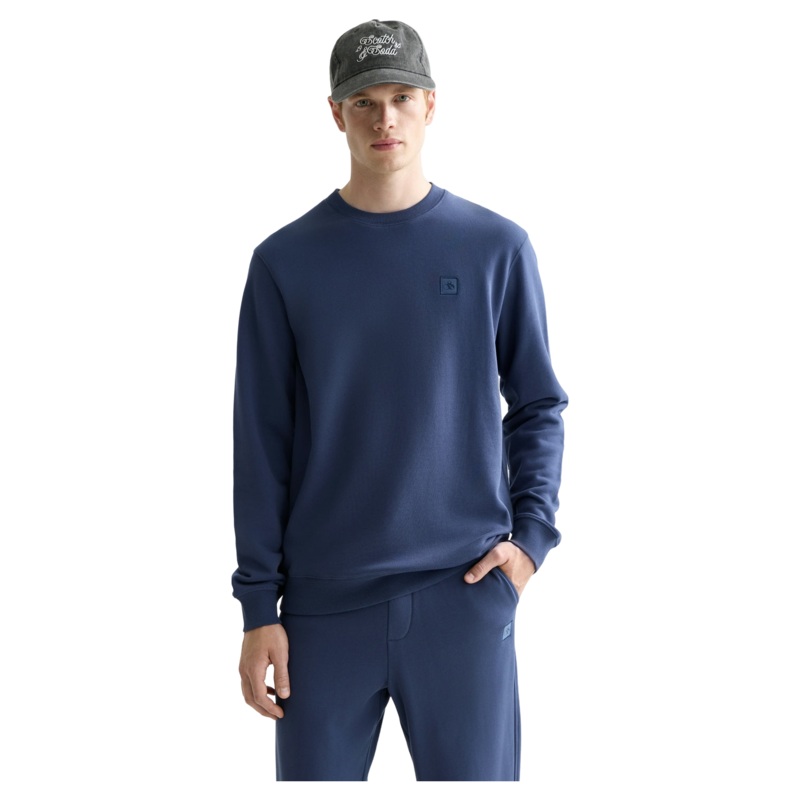 Scotch & Soda Logo Badge Regular Fit Sweatshirt Oceana Medium