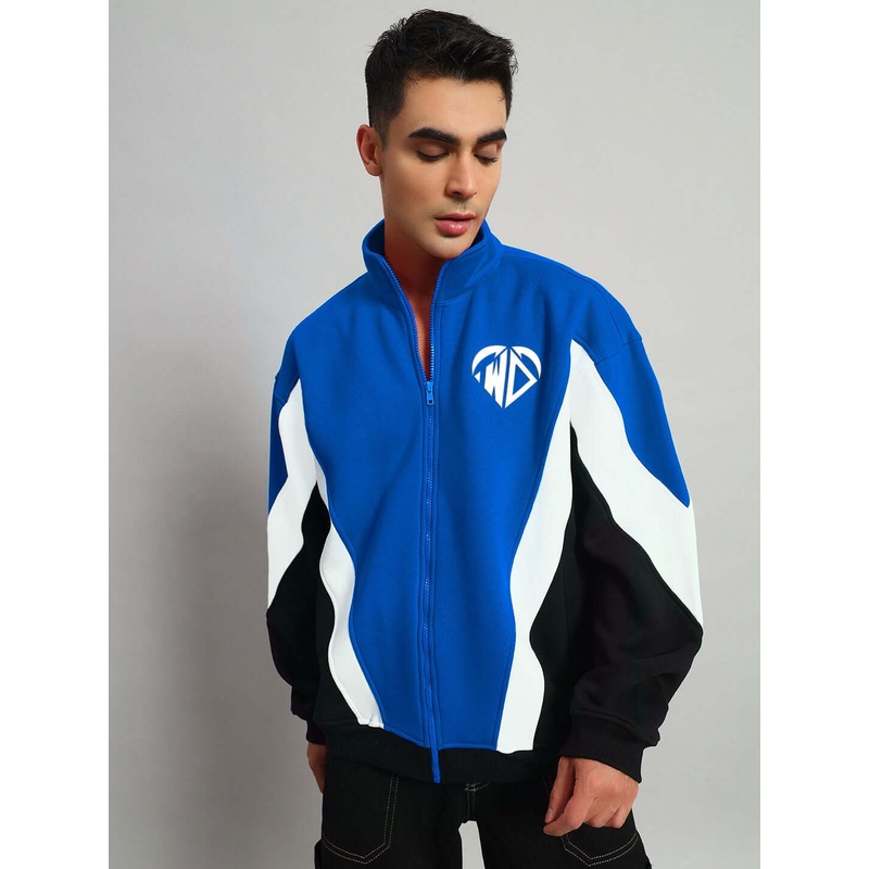 WD ALFA FLEECE COLORBLOCK JACKET BLUE XS