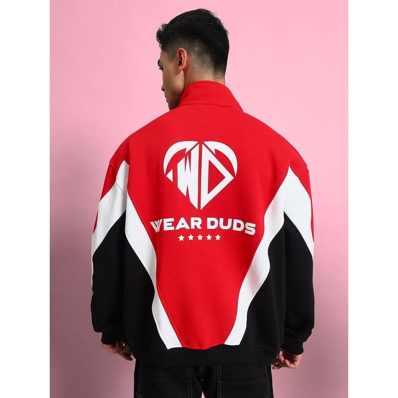 WD ALFA FLEECE COLORBLOCK JACKET RED XS