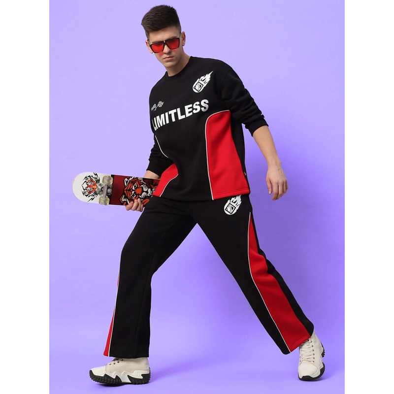 WD FIREBALL COLORBLOCK CO-ORD BLACK RED XS