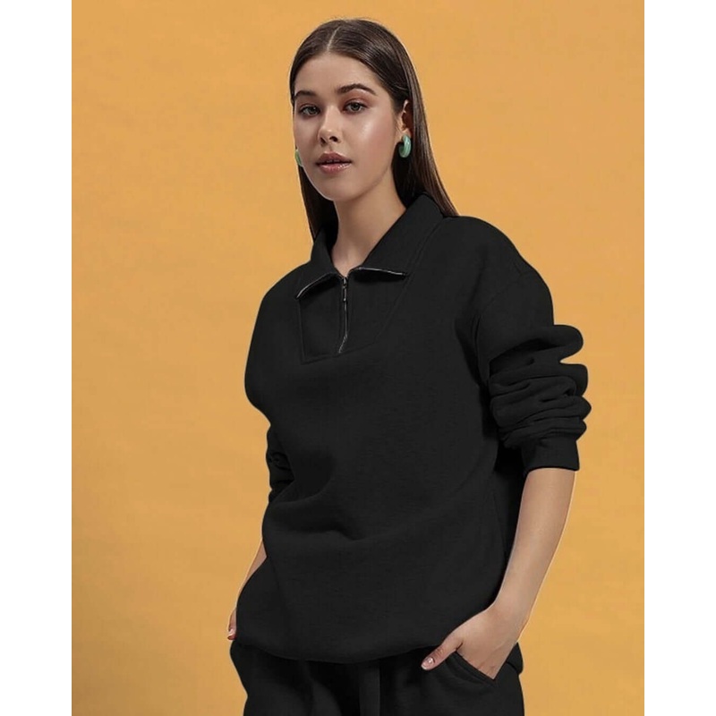 WOMEN BONA-FIDE FLEECE SWEATSHIRT BLACK S