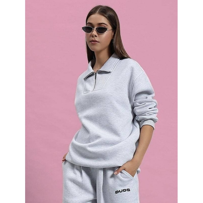 WOMEN BONAFIDE FLEECE SWEATSHIRT MELANGE GREY S