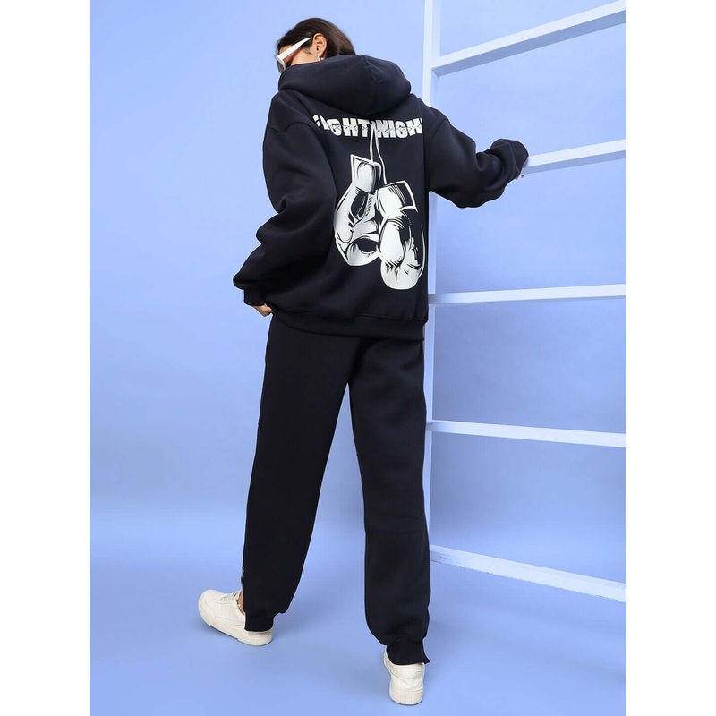 WOMEN FIGHT NIGHT FLEECE CO-ORD NAVY BLUE S