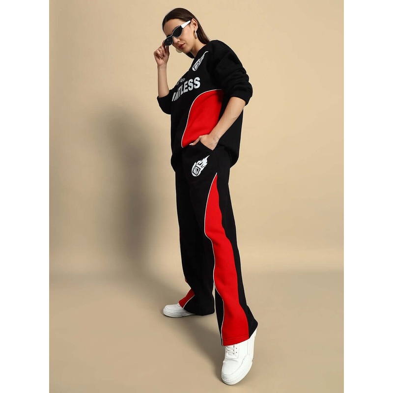 WOMEN WD FIREBALL COLORBLOCK CO-ORD BLACK RED S