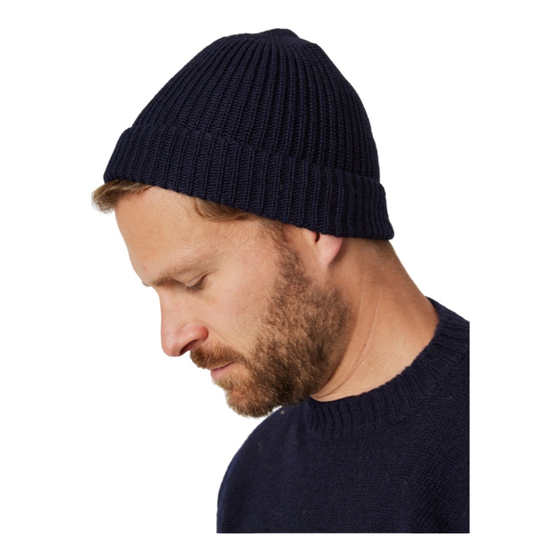 Peregrine Porter Ribbed Beanie Navy One Size