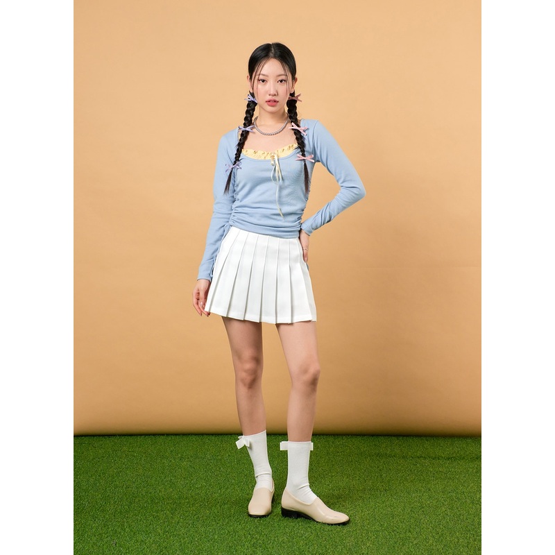 Solid Skater Skirt IJ430 White S